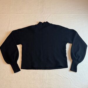 Tahari Women's Black Turtleneck Boxy Relaxed Fit Sweater Size XS